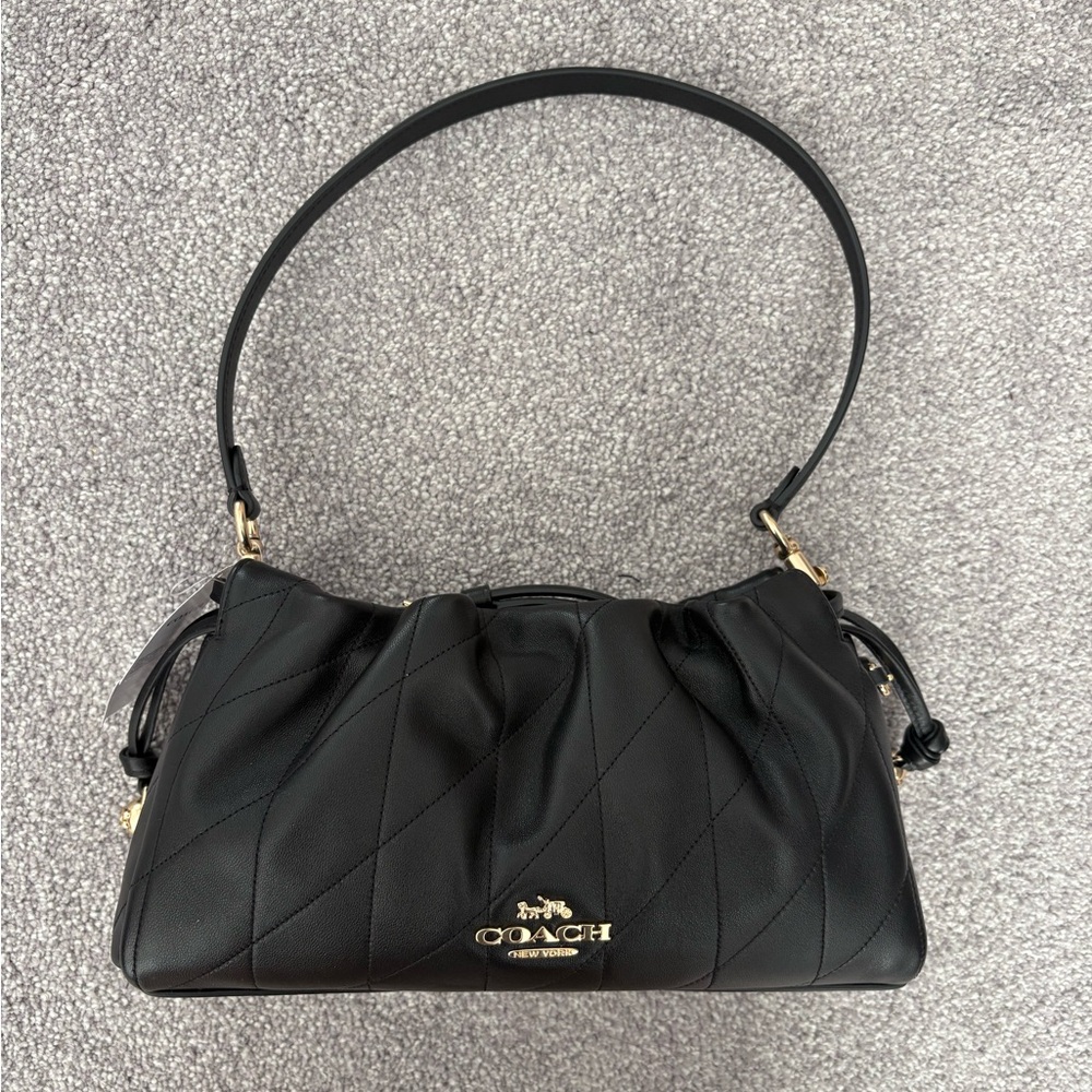 Coach Faye Quilted Black Leather Shoulder Bag